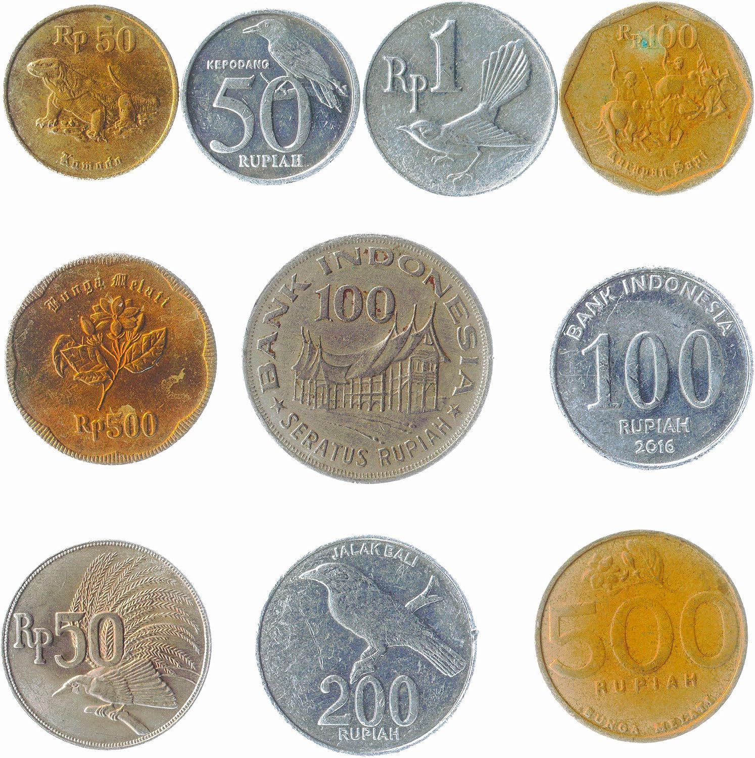 10 Old Coins from Indonesia, Green - Image 4