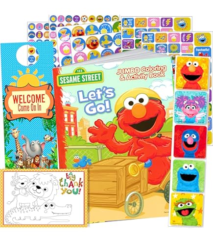 Sesame Street 10 JUMBO Crayons For Kids, Non-toxic, 10 And 46