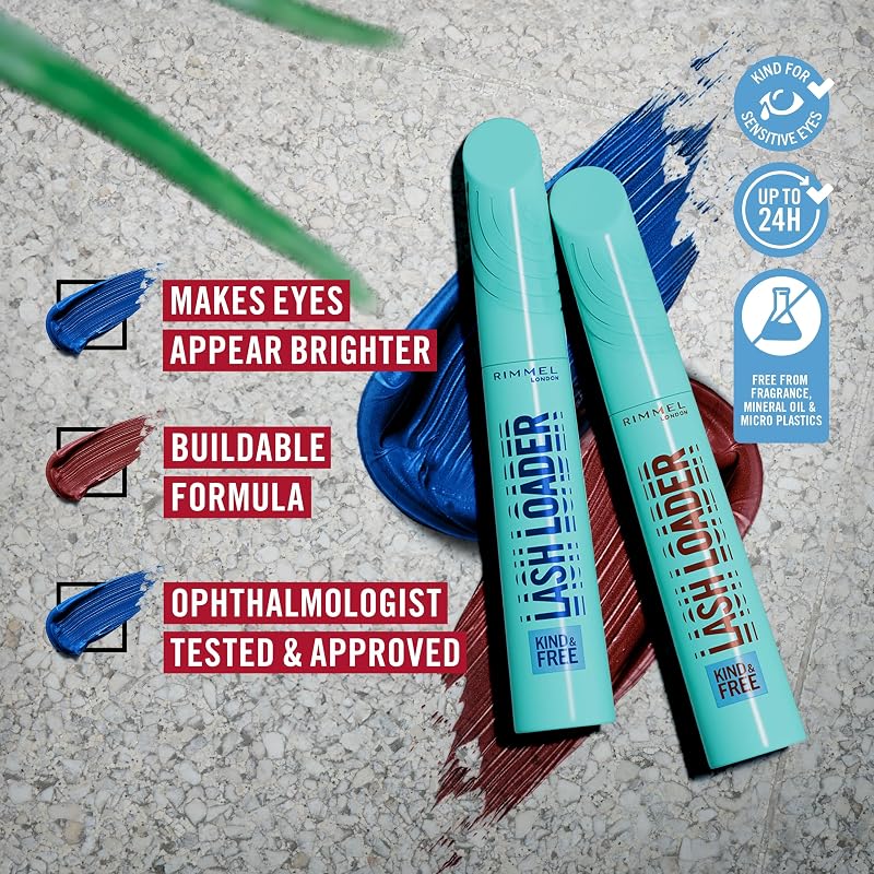 Baby & Free Lash Loader Mascara, Burgundy Volumizing Mascara, wischfest, verklumpend, verwischt nicht, vegane Formel, 9,5 ml