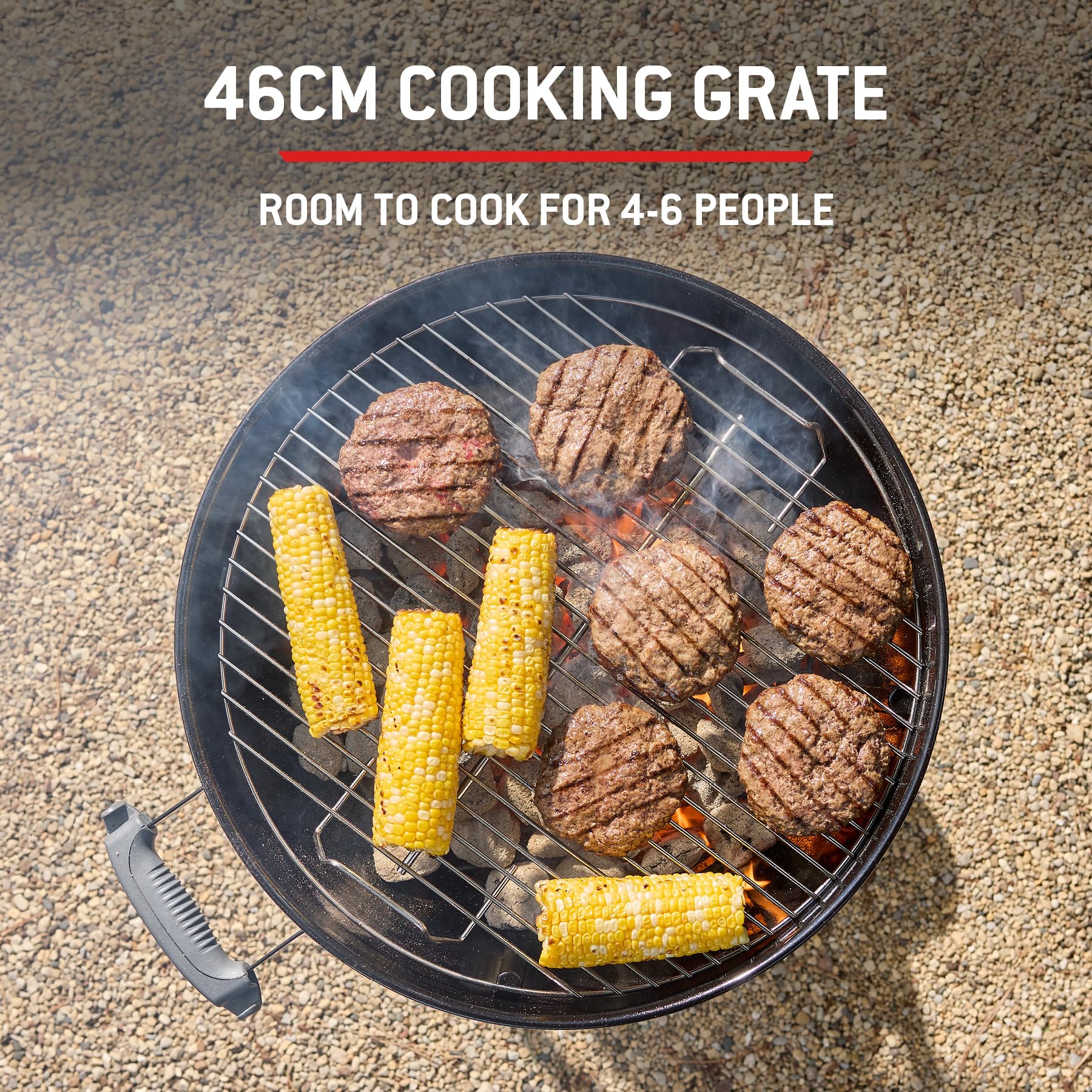 Weber Compact Kettle Holzkohlegrill 47 cm mit Stand und Rädern 4
