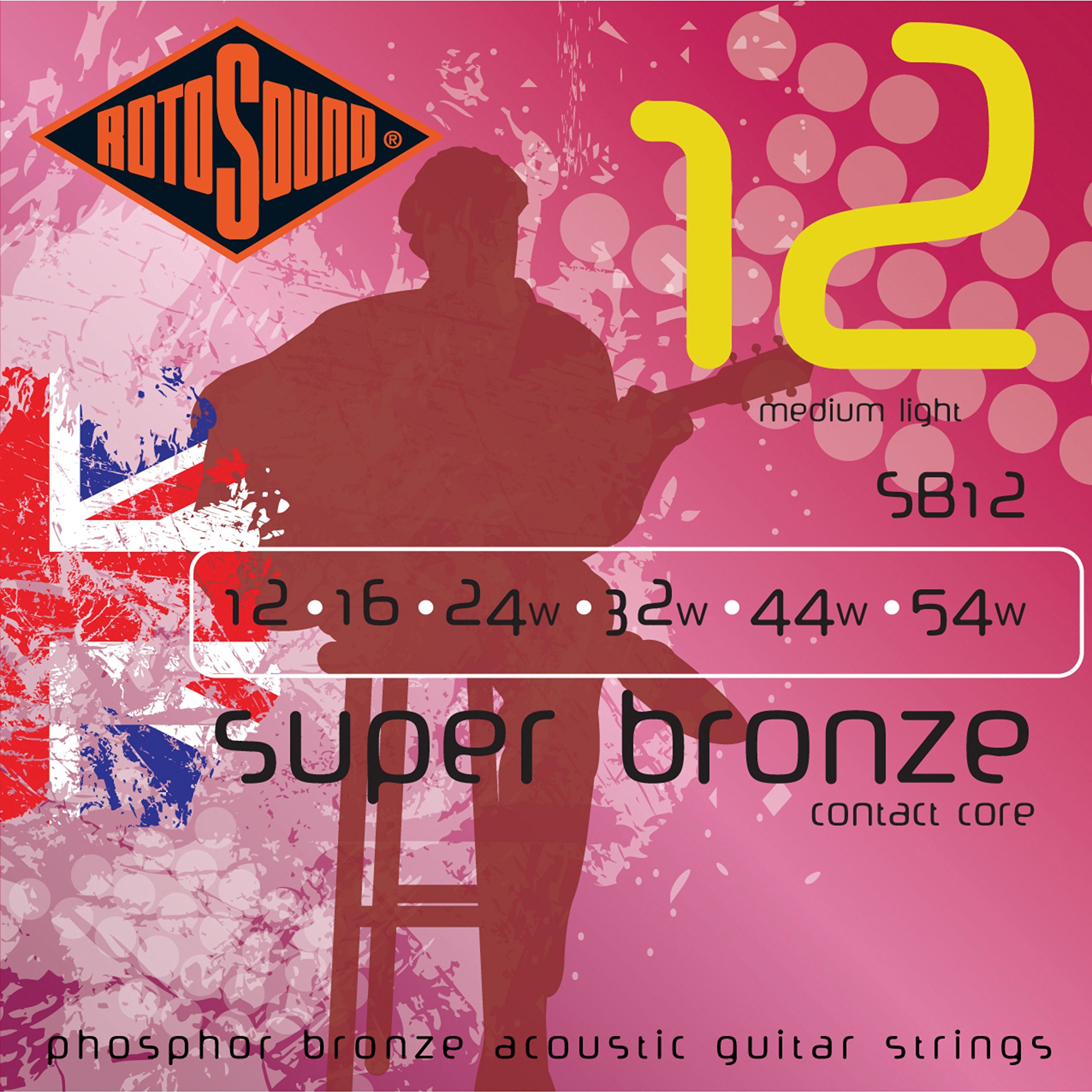 Rotosound Strings for Acoustic Guitar SUPER BRONZE 6-string SB12