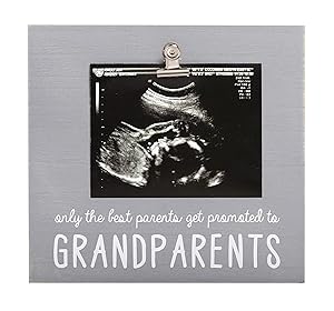 Pearhead Grandparents Sonogram Picture Frame, Ultrasound Pregnancy Announcement for Grandparents, Distressed Gray