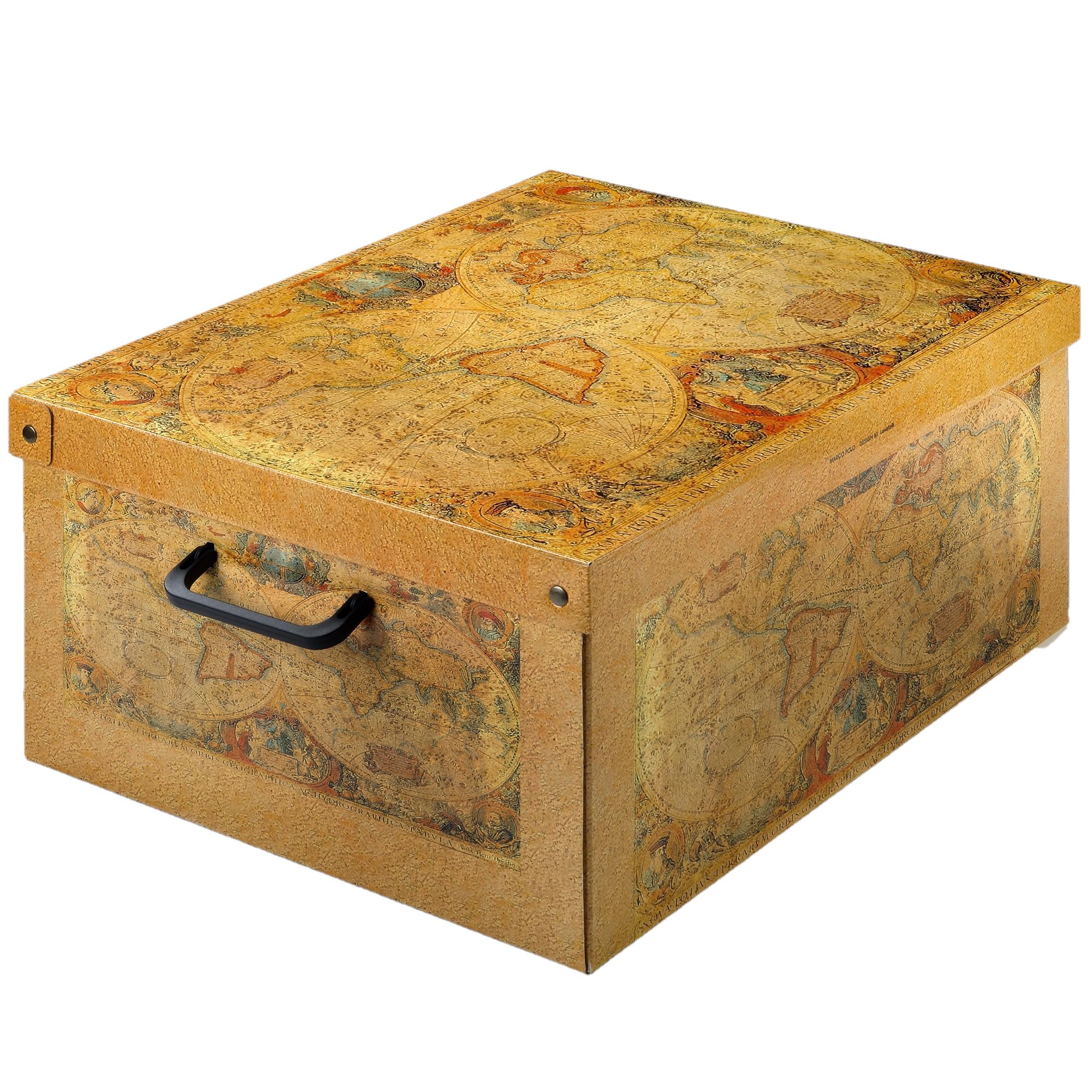 Lavatelli Bauletto Marco Polo, decorative storage box, cardboard storage boxes with lids, storage boxes with lids and Handles, clothes storage, toy box storage, storage baskets, Yellow, MEDIUM