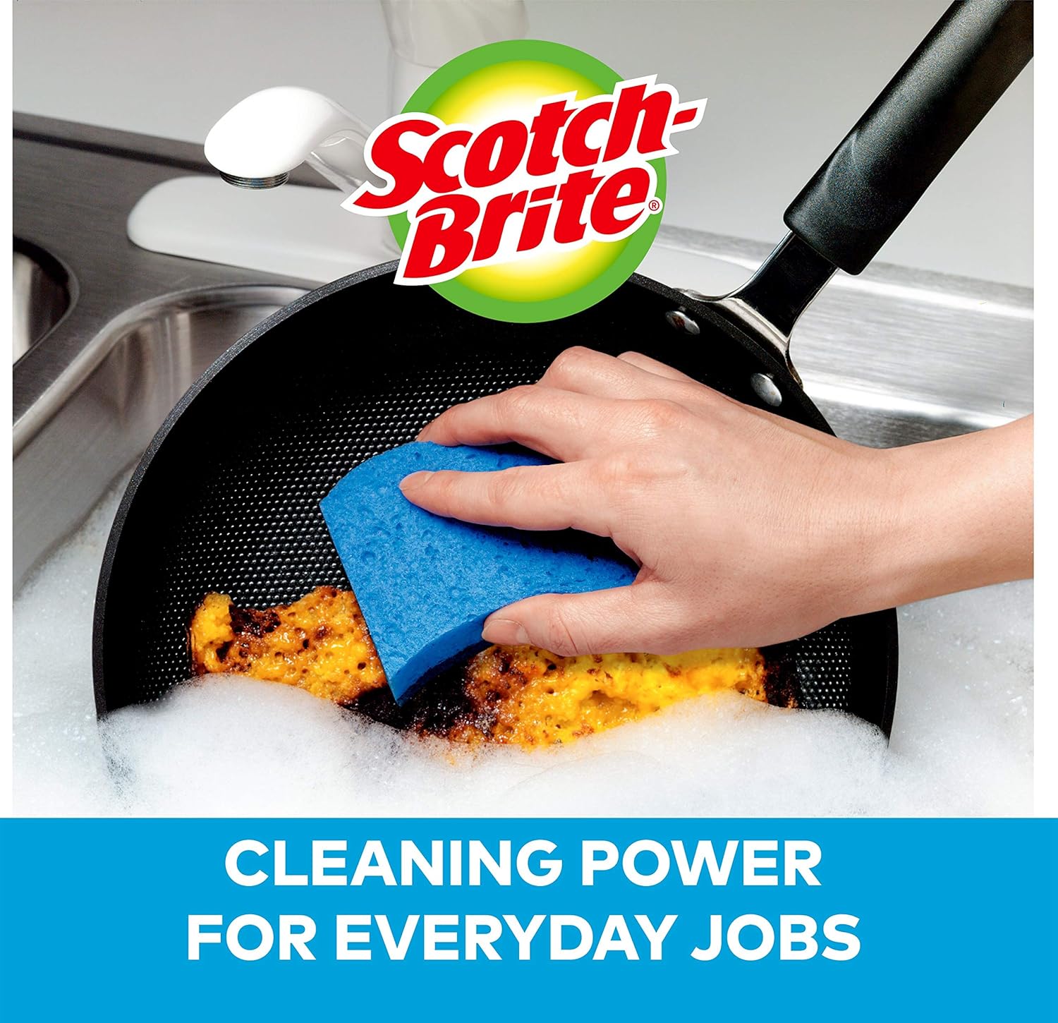 Scotch-Brite Non-Scratch Scrub Sponges, 6 Scrub Sponges, Lasts 50% Longer than the Leading National Value Brand: Health & Personal Care