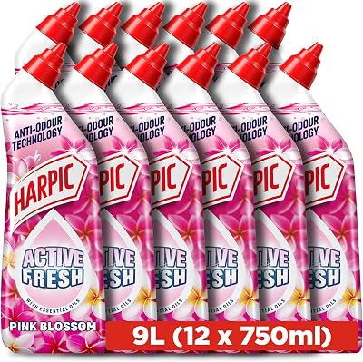 Harpic Active Fresh Pink Blossom Toilet Cleaner 750ml 12x750ml 9.0L