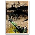 Black Dragon art print with dragon dictionary definition, fantasy monster artwork