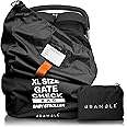 Bramble Extra Large Gate Check Stroller Bag for Airplane - Stroller Storage Bag (Black, 47", 600D Oxford Waterproof) - Double Stroller Travel Bag for Airplane, Baby Stroller Cover for Air Travel