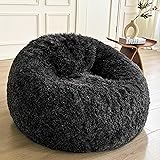LIFEREVO Fluffy Faux Fur Bean Bag Chair Cover