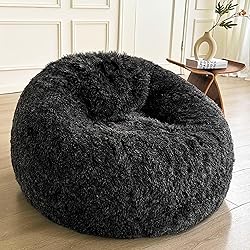 LIFEREVO Fluffy Faux Fur Bean Bag Chair Cover