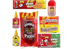 Chamoy Pickle Kit with Mexican Candy, Includes Gusano Chamoy & Skwinkles Salsagheti - The Popular Tiktok Chamoy Pickle Kit by Ma Lit Candy (Ricos Chamoy Pickle Kit)