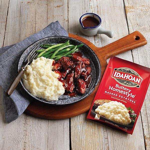 IDAHOAN MASHED POTATOES, BUTTERY HOMESTYLE, 4 OZ