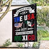 FLAGWIX Mexico Flags, I May Live in The USA But My Story Began in Mexico Flag - 4th of July Decorations For Home, House Flag 30x40 - USA House Garden Flags Premium Polyester, Decorative Outdoor Flags
