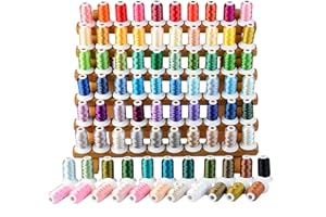 SHINYSTITCH 82 Spools Assorted Embroidery Machine Sewing Thread Kit, 500M (550Y) Each Polyester Threads Bobbin for Sewing Embroidery, Embroidery Floss for Home Embroidery Sewing Machines Handicraft (82 Colors)
