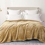 Exclusivo Mezcla Plush Fuzzy Fleece King Size Bed Blanket, Super Soft Fluffy and Thick Blankets for Travel Bed and Couch (Bro