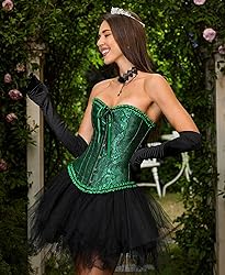 SZIVYSHI Black and Green Corset for Women - Bustier