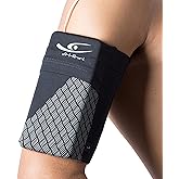 HiRui Universal Sports Armband Cell Phone Armband Sleeves Running Armband for Exercise Workout, Compatible with iPhone 16/16Plus/Pro/15/15Plus/14/13 Samsung Galaxy All Phones (Medium, Black)