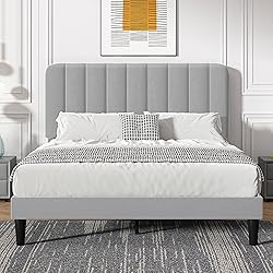 VECELO Queen Size Bed Frame with Upholstered