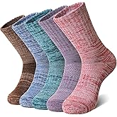 DoSmart Merino Wool Hiking Socks for Women Men Thermal Winter Warm Moisture Wicking Boot Work Cushion Gift Socks 5 Pairs