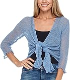 SHU-SHI Sheer Cardigans For Women Summer Knit Shrug