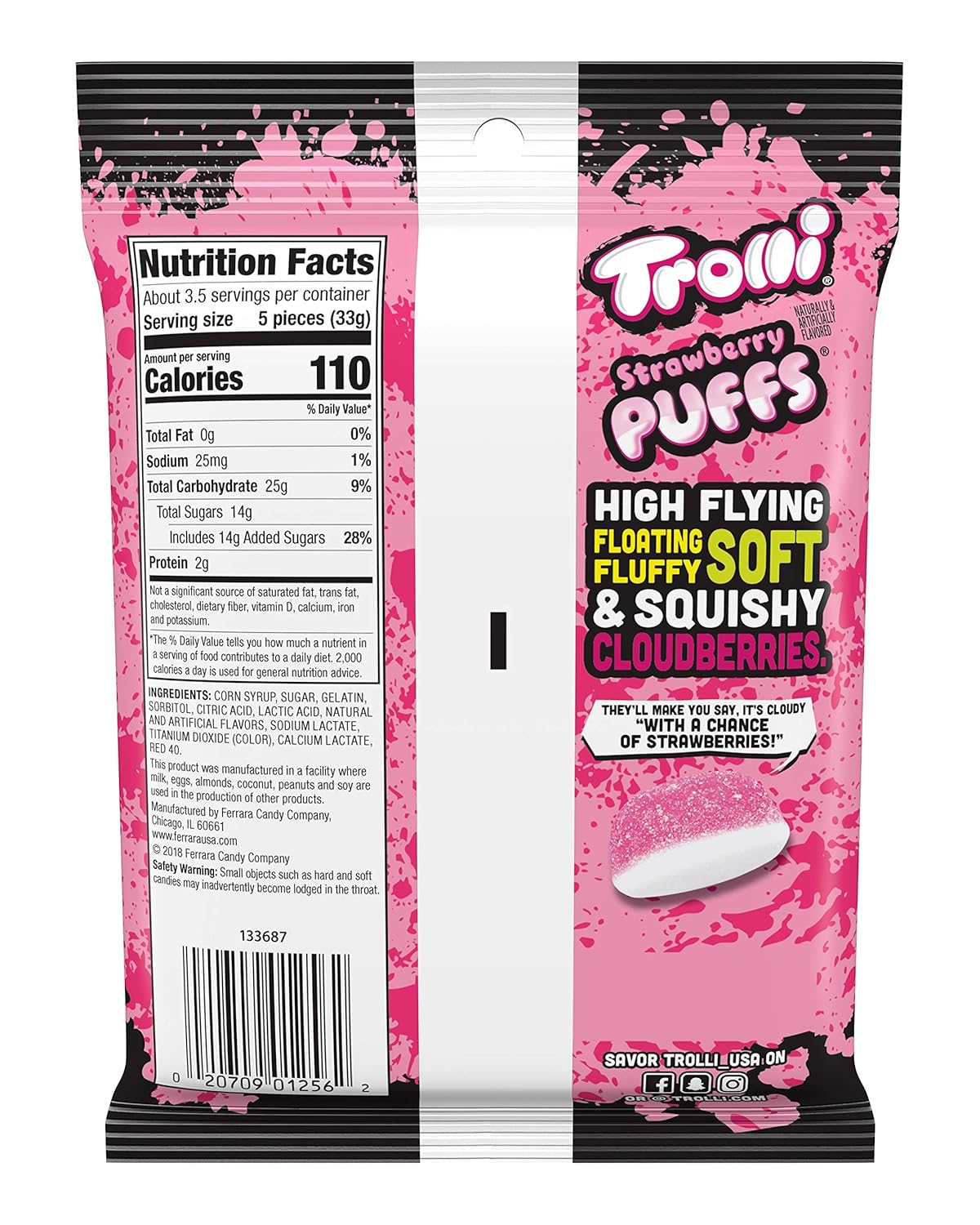 Trolli Strawberry Puffs Gummy Candy, 4.25 Ounce Bag, Pack of 12 : Gummy Candy : Grocery & Gourmet Food
