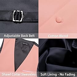 Barry.Wang Mens Blush Pink Suit Vest Bow Tie Set