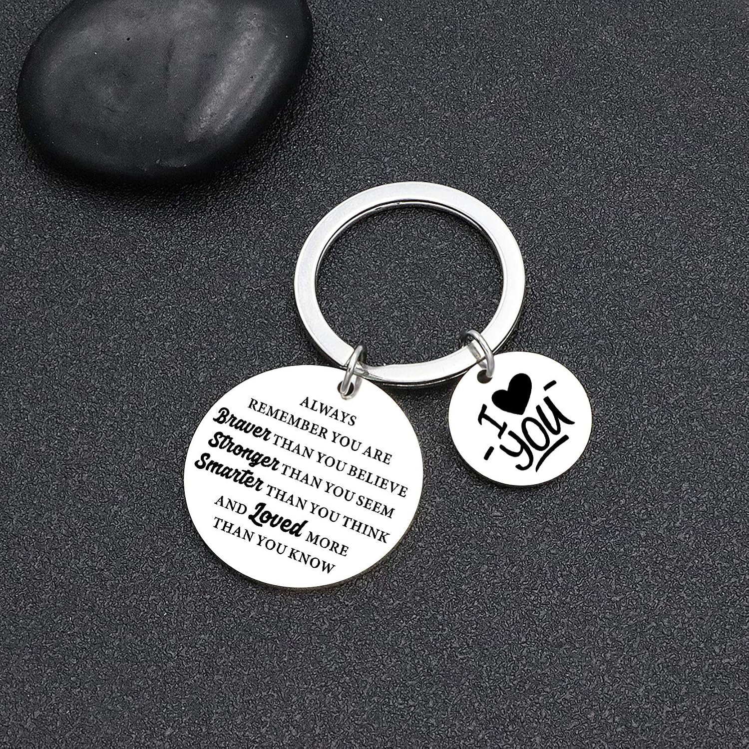 QMVMV Always Remember You Are Braver Than You Believe Keyring for Women Men Inspirational Gifts Family Birthday Best Friend Christmas keychain Gifts - Image 5