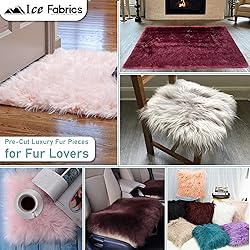 Ice Fabrics Faux Fur Fabric Squares - 10x10 Inches