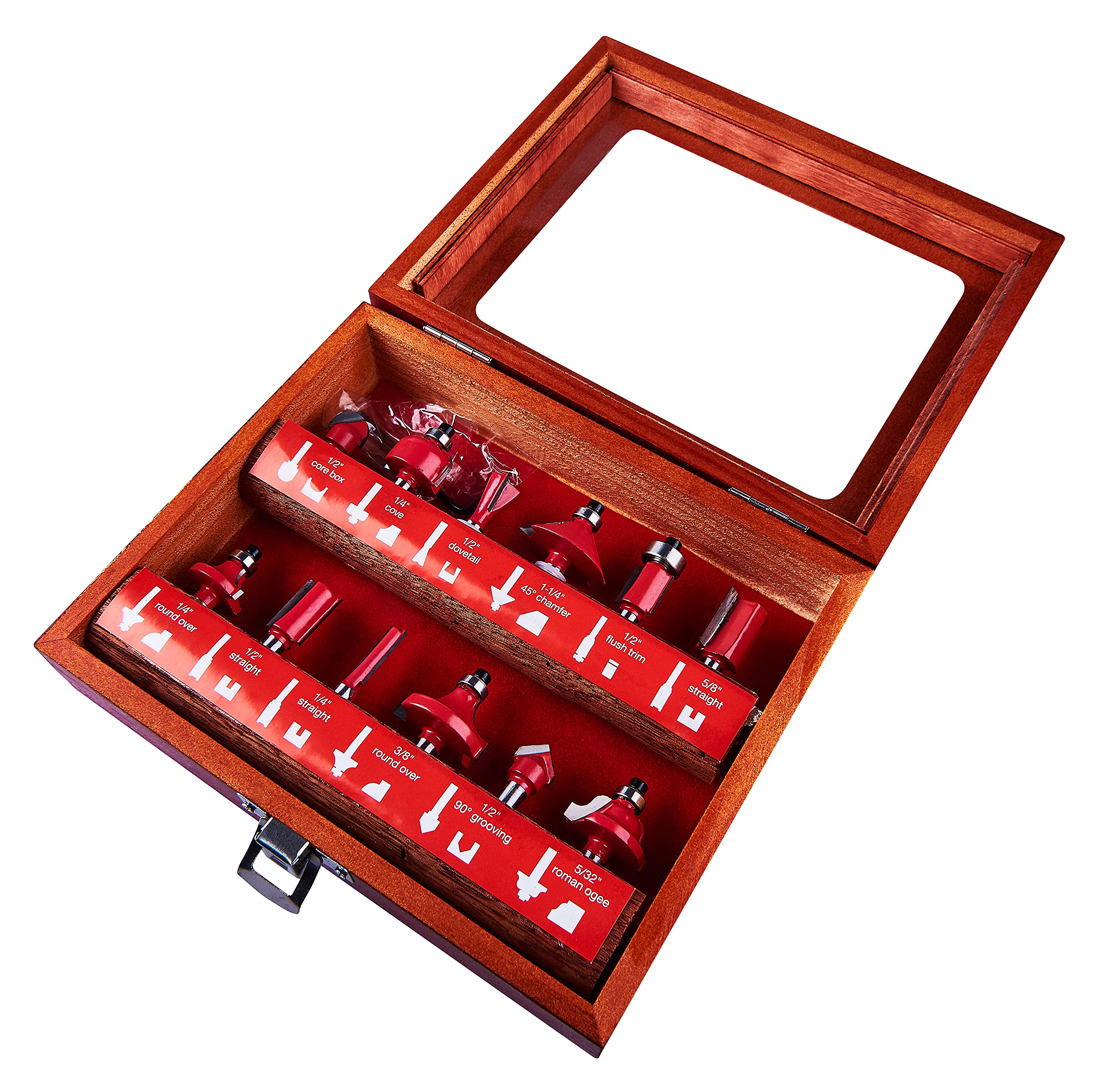 Amtech F3700A 12 Piece 6.25mm (1/4") router bit set