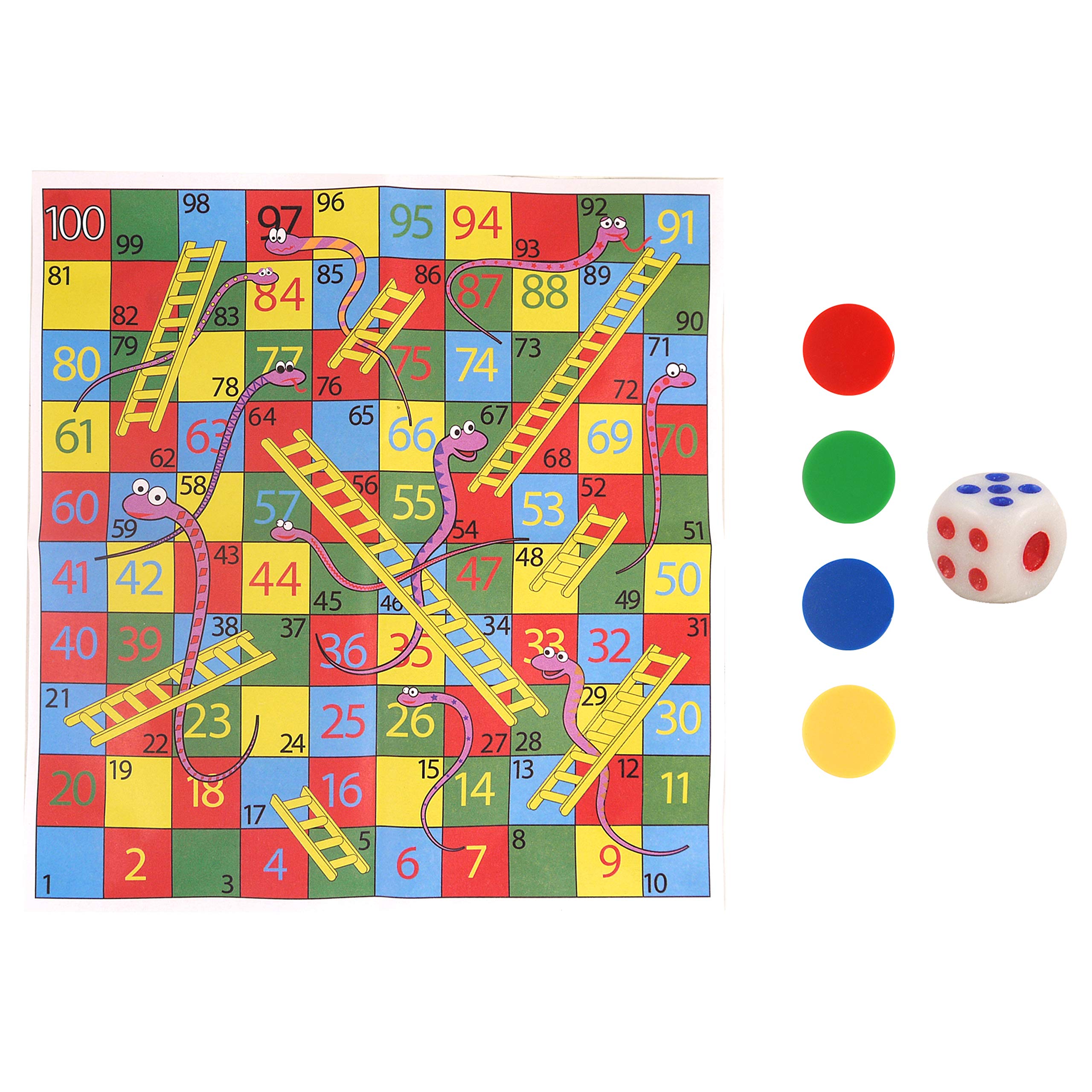 12 SNAKES & LADDERS MINI GAME DICE PARTY TOY BAG FILLER LOOT PRIZES