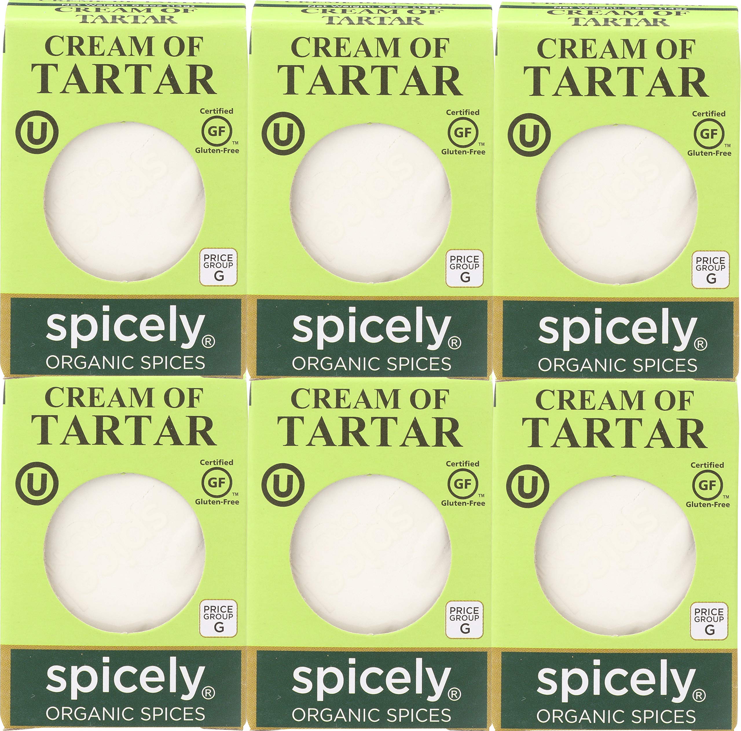 Spicely Cream Of Tartar 0.5 Oz (6 Pack) Certified Gluten Free