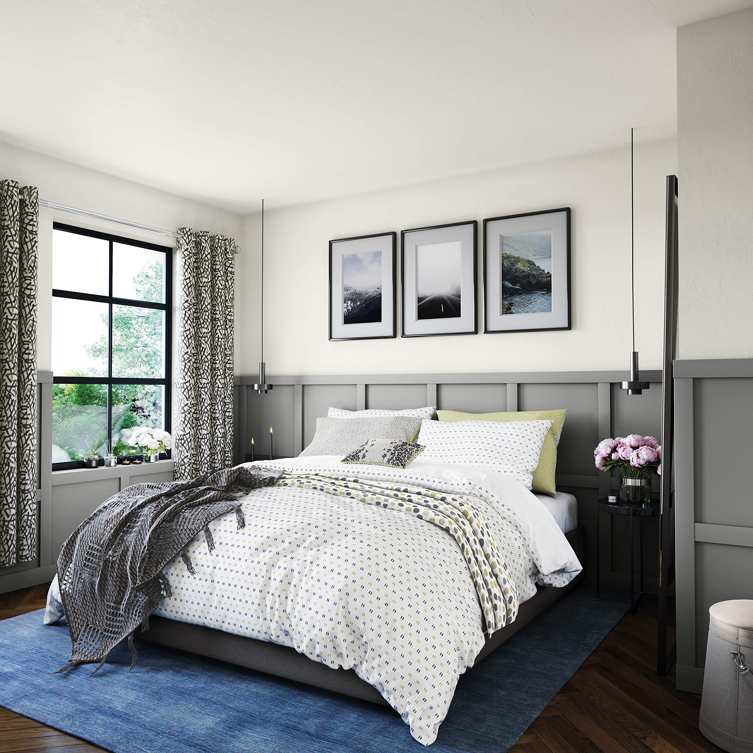 HELENA SPRINGFIELD Woven Dash 100% Cotton Cover Set, Charcoal, Single