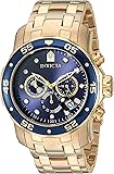 Invicta Men's 0073 Pro Diver Collection Chronograph 18k Gold-Plated Watch with Link Bracelet