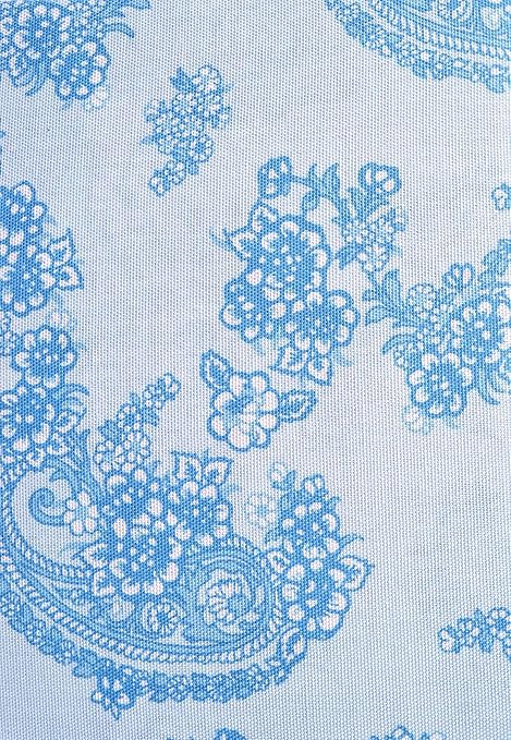 Laura Ashley Blue And White Floral Paisley Fabric Shower Curtain