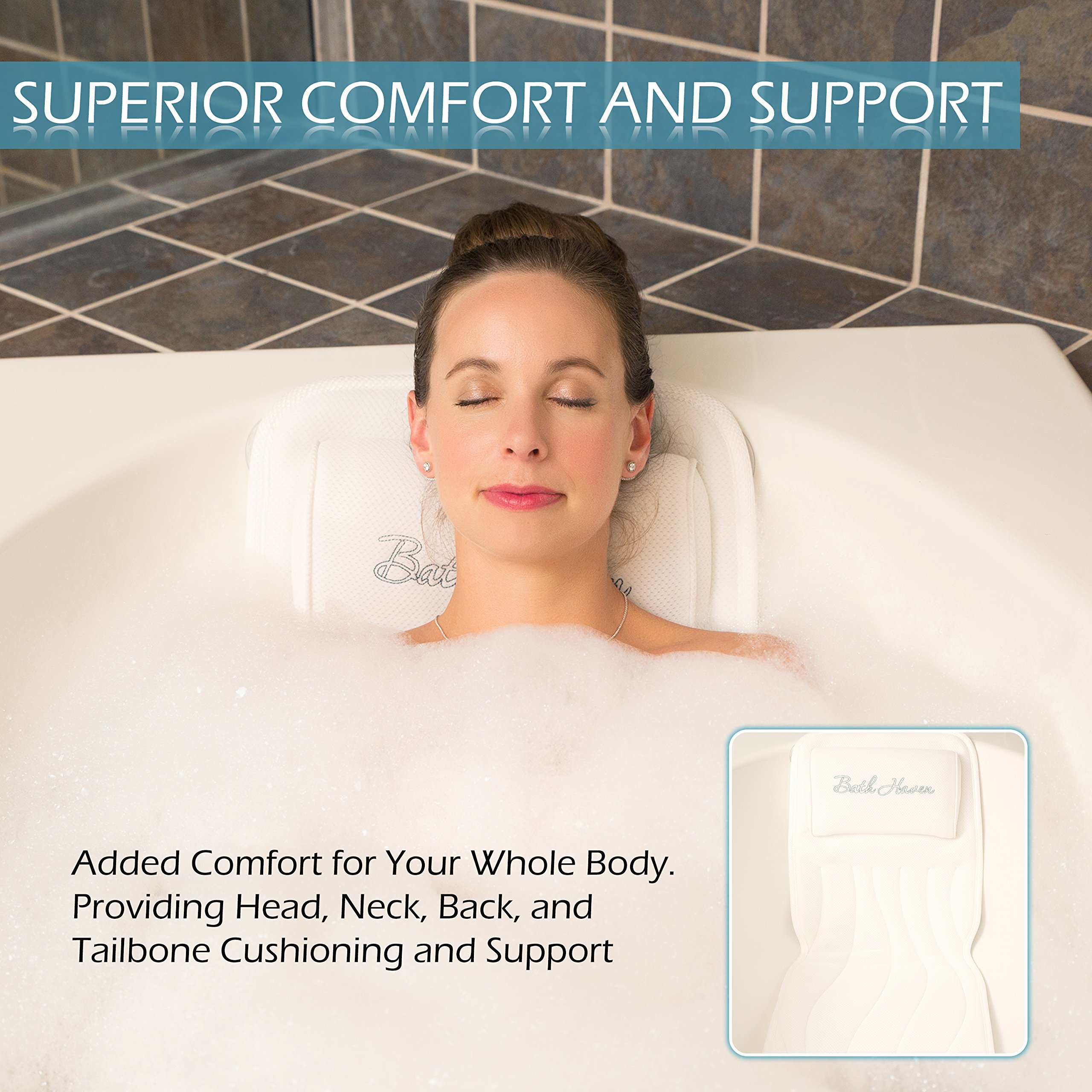 QuiltedAir BathBed Deluxe Luxury Bath Pillow and Spa Cushion for Full