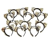 Headband Shiny Hair Hoops Cute Fluffy Hair Accessories for Women Girls Daily Wearing & Party Favor Decoration (12 Cheetah Ear)