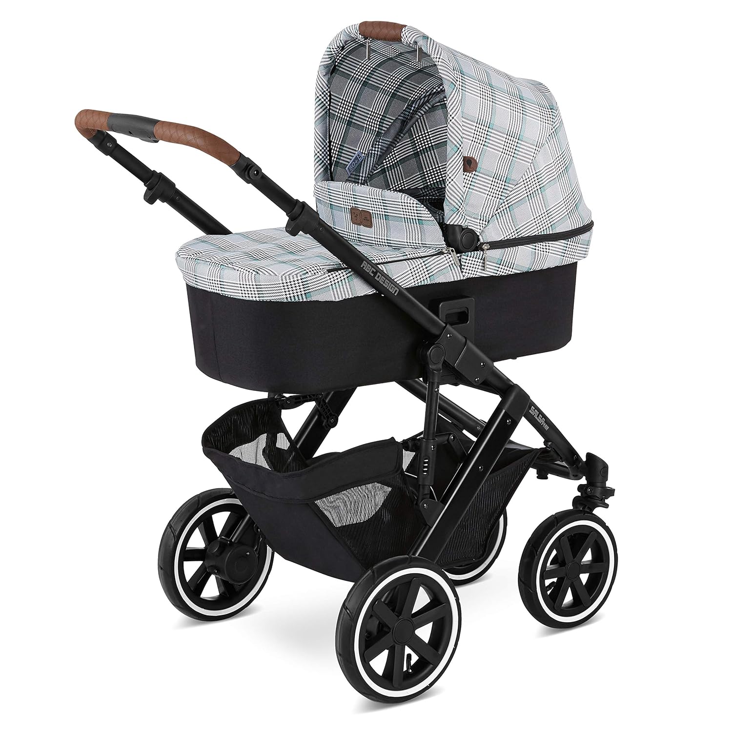 ABC Design 2 in 1 Kinderwagen Salsa 4 Air Fashion Edition – Kombikinderwagen für Neugeborene &amp; Babys – Inkl. Sportsitz Buggy &amp; Tragewanne – Radfederung &amp; Luftreifen – Farbe: smaragd