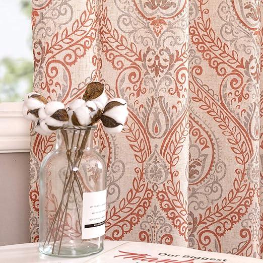 Amazon Com Jinchan Vintage Linen Curtains For Living Room With