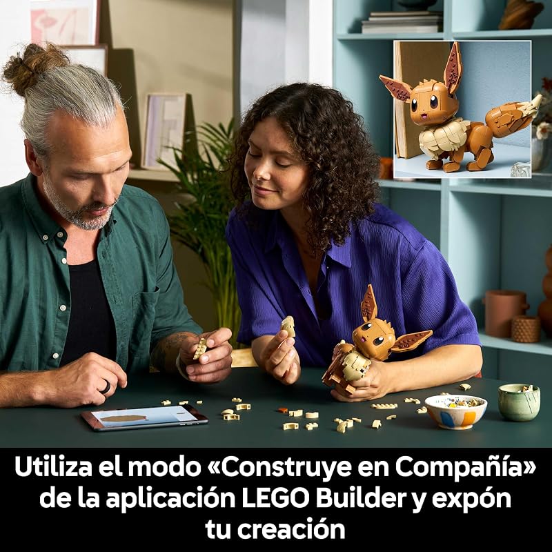 Pokémon Eevee - Kit de Construcción para Adultos - Maqueta 3D de Puzzle Anime - Figura Articulada con Extremidades, Orejas y Cola Móviles - Decoración de la Habitación - Regalo Gamer - 72151