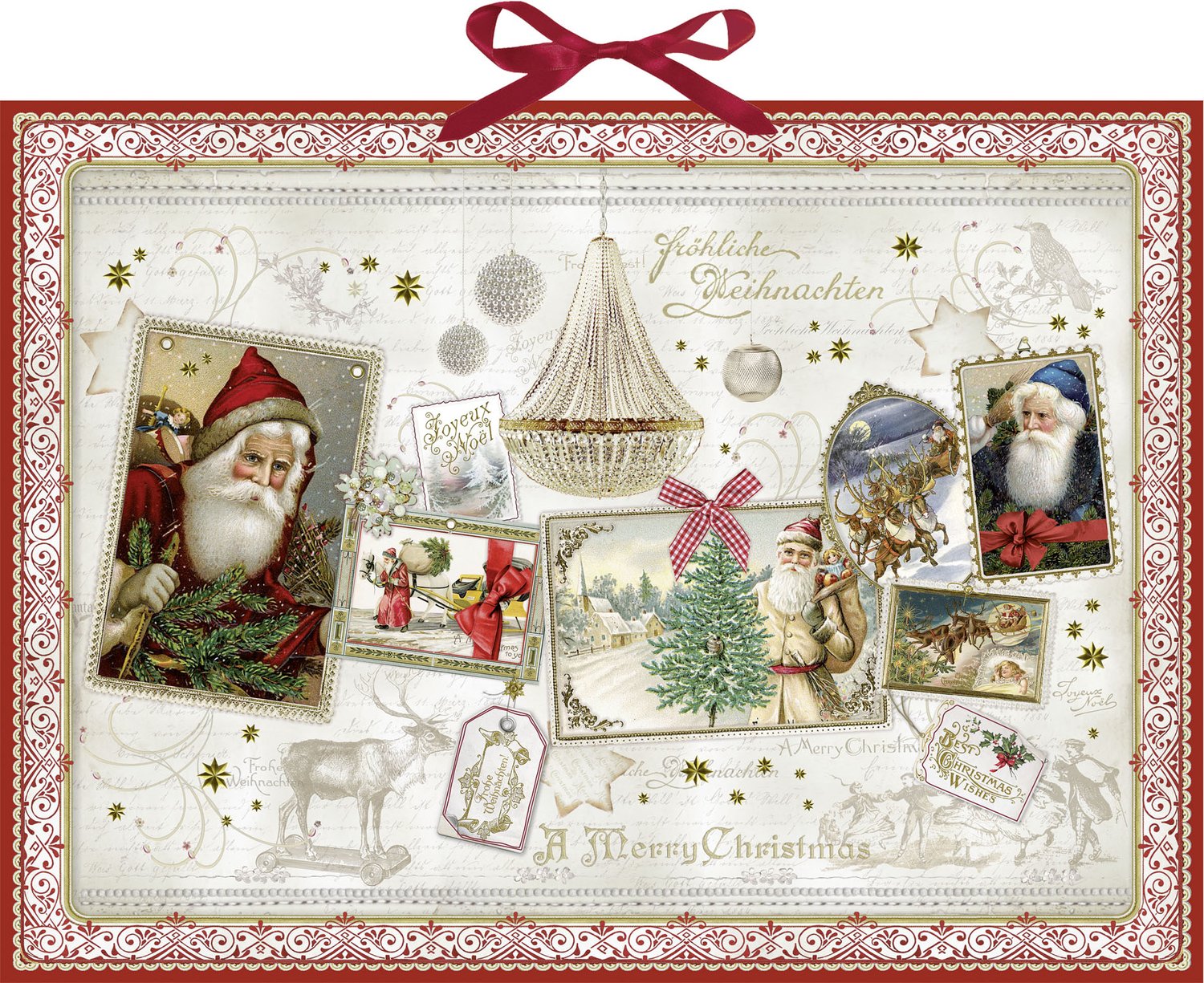 Wonderful Christmas Collage Extra Large Traditional German Advent Calendar 52m Wide x 38 cm