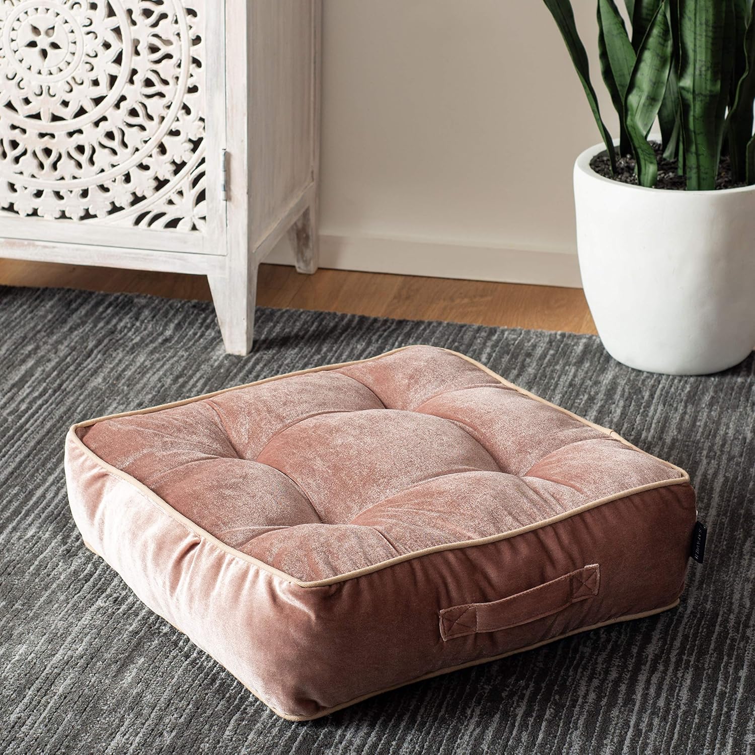 blush floor pillow