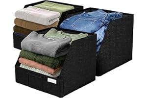 VIVIDECOR Trapezoid Closet Bins for Shelves – 12x12x10 Fabric Storage Baskets, Collapsible Organizer Boxes for Bedroom, Jeans