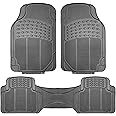 FH Group Car Floor Mats - Heavy-Duty Rubber Floor Mats for Cars, Universal Fit Full Set, Trimmable Automotive Floor Mats, ClimaProof Floor Mats For Most Sedan, SUV, Truck Floor Mats Gray