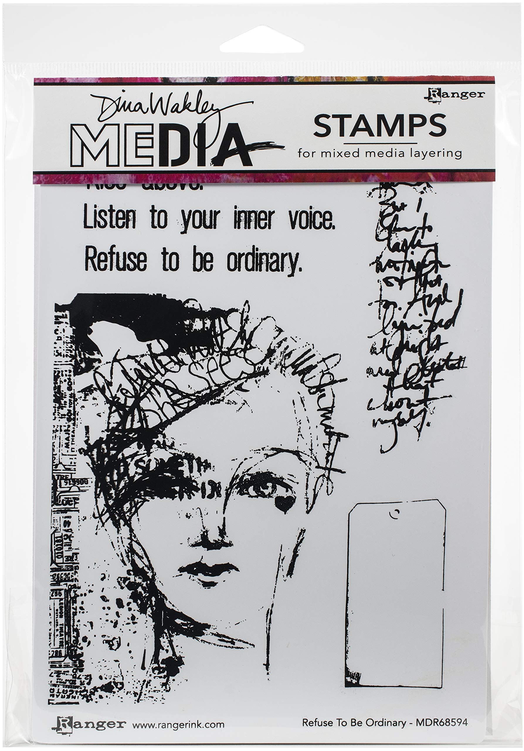 Dina Wakley Media DINA WAKLEY Cling ST 2 B, Refuse to Be Ordinary, One Size