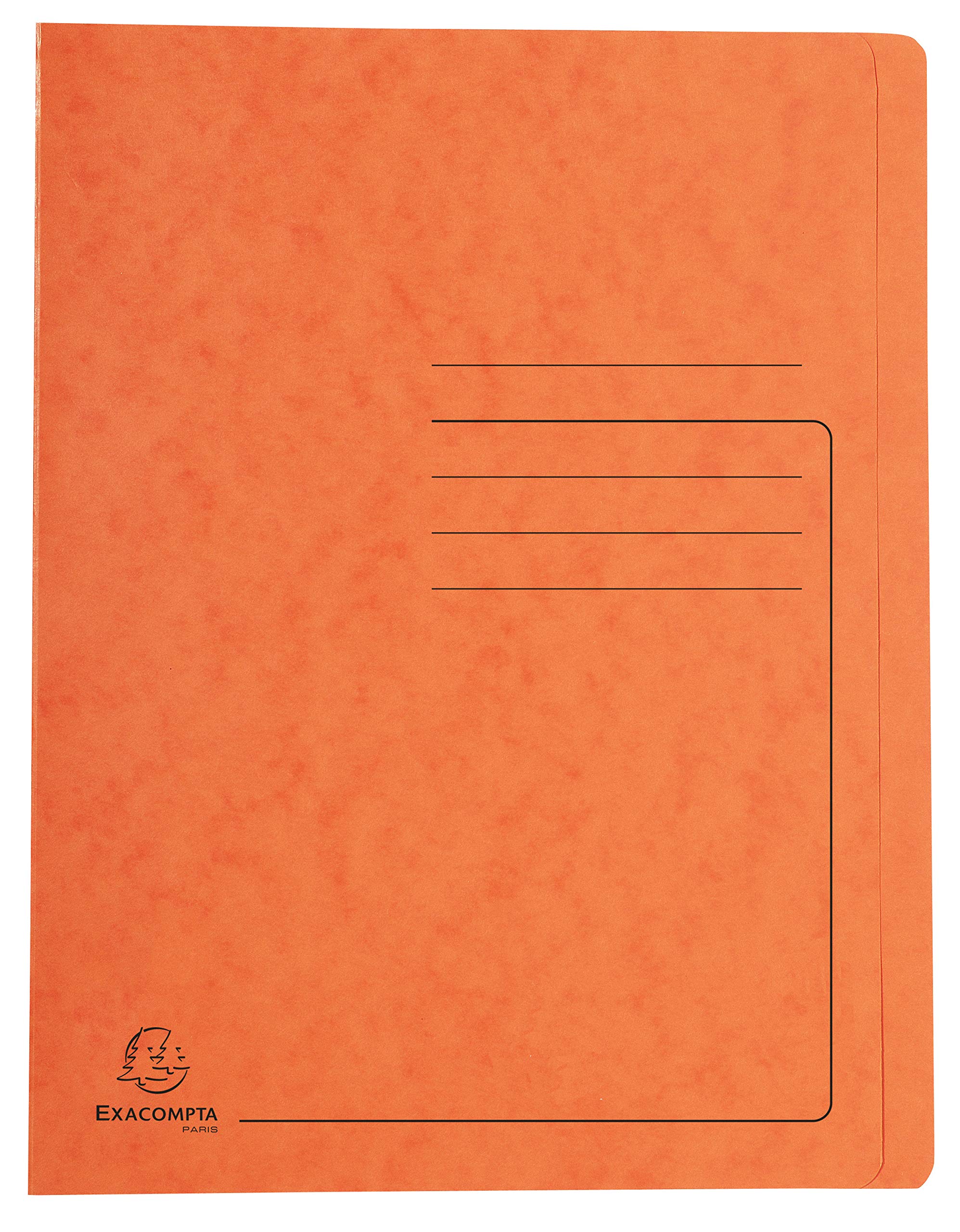 Exacompta - Ref 39994E - Flat Bar File - Suitable for A4 Documents, Pre-Printed Cover, 355gsm Heavyweight Mottled Pressboard, 30mm Spine, Metal Spring Mechanism - Orange