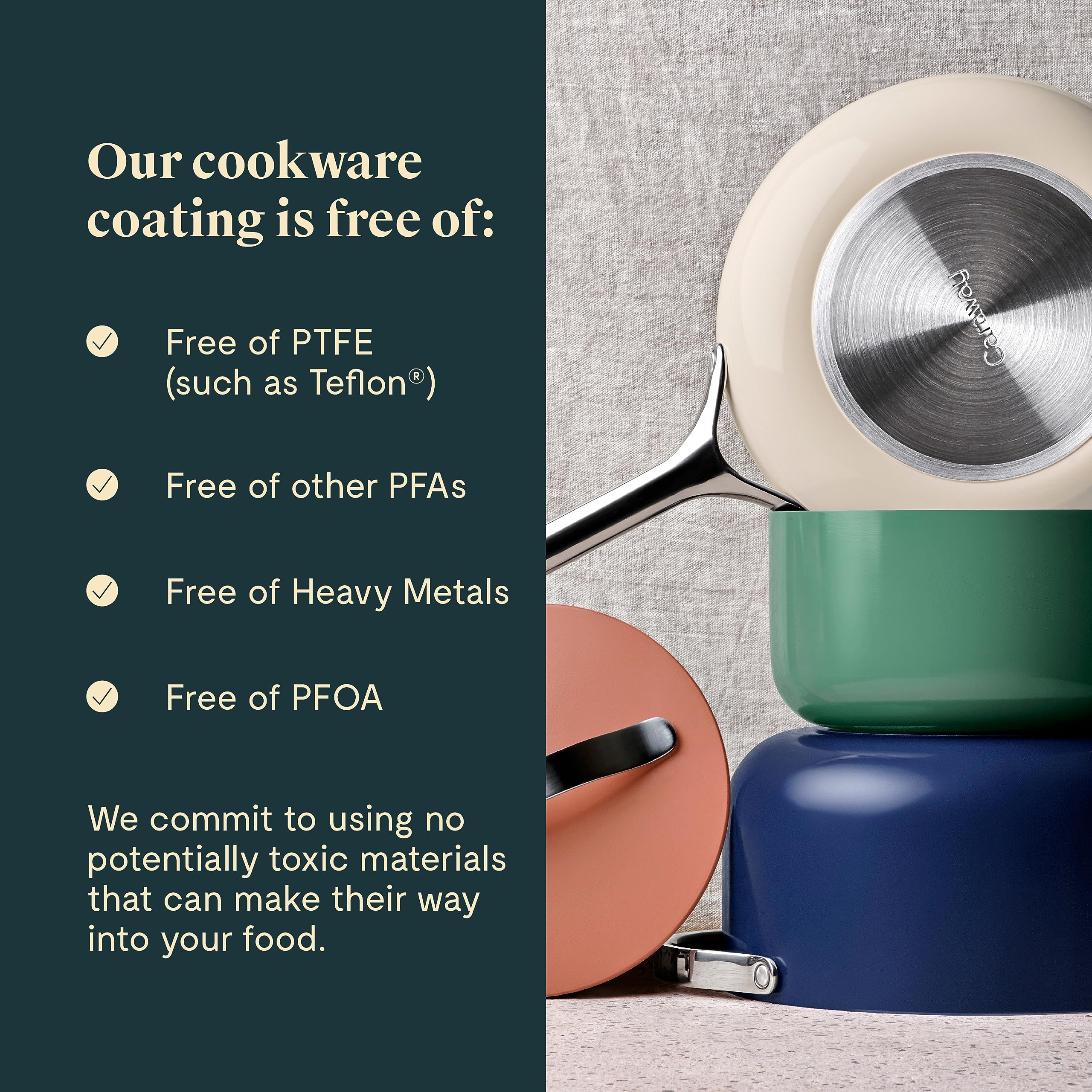 Caraway Nonstick Ceramic Sauce Pan with Lid (3 qt) - Non Toxic, PTFE & PFOA Free - Oven Safe & Compatible with All Stovetops (Gas, Electric & Induction) - Perracotta