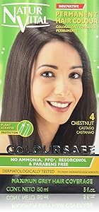 Permanent Hair Dye, Permanent Hair Color . Coloursafe, No Ammonia,Resorcinol,Parabens, or PDD. (~4 Chestnut Hair)