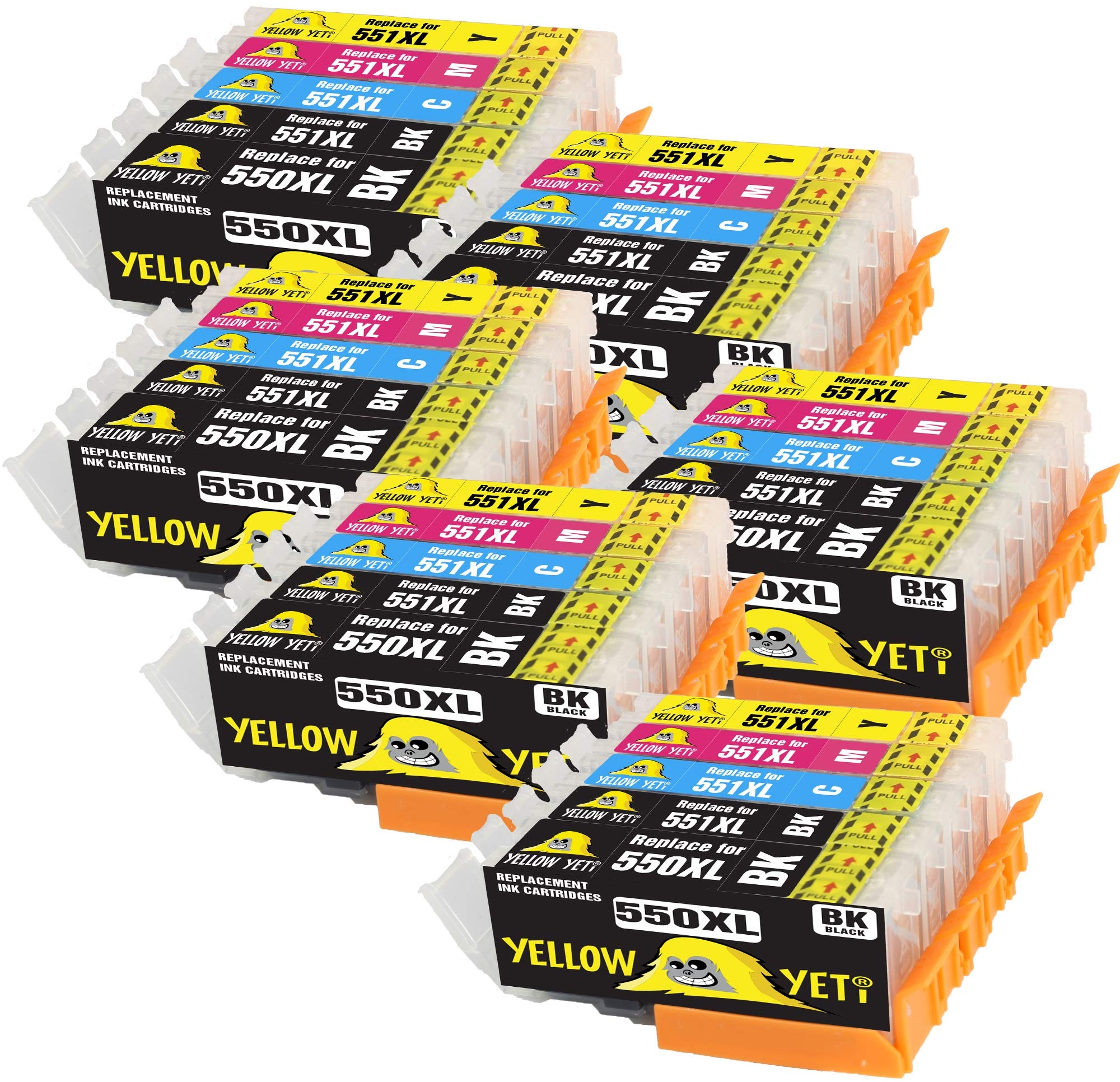 YELLOW YETI PGI-550XL CLI-551XL 30 Ink Cartridges compatible with Canon Pixma iP7250 MX925 MG6350 MG5450 MG5550 MG5650 MG6450 MG6650 MG7150 MG7750 iX6850 iP8750 MX725