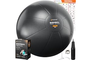 Exercise Ball - Yoga Ball Chair for Pilates, Home Fitness & Gym Workout. Extra Thick Pregnancy Ballon for Labor, Balance, Sta
