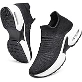 YHOON Women's Walking Shoes Slip-on - Sock Sneakers Ladies Nursing Work Air Cushion Mesh Casual Running Jogging Shoes