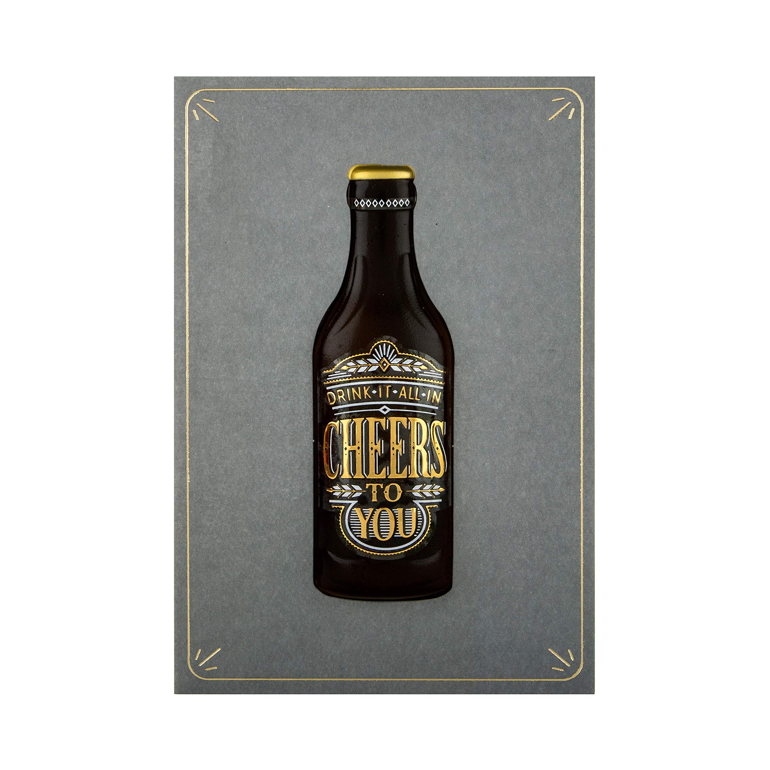 Hallmark Signature Collection Birthday Card - Contemporary Beer Bottle Design